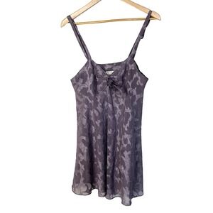 Vintage Gold Label Victorias Secret Babydoll Womens Medium Purple Leopard Print